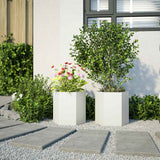 Vidaxx plantekasser 2 stk sekskant 46x40x45 cm stål hvid