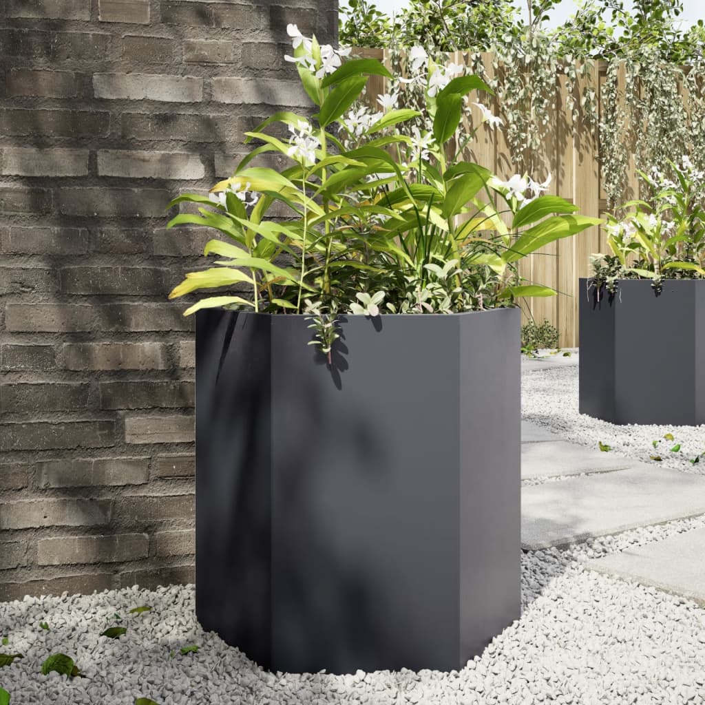 Vidaxx plantekasse sekskant 46x40x45 cm stål antracit