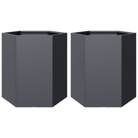 Vidaxx plantekasser 2 stk hexagon 46x40x45 cm stål antracit