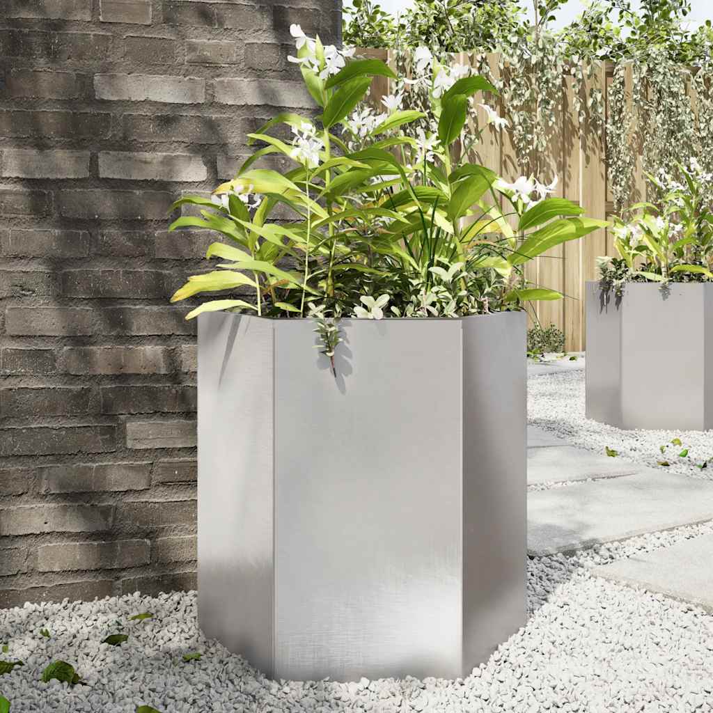 Vidaxx plantekasse sekskant 46x40x45 cm rustfrit stål