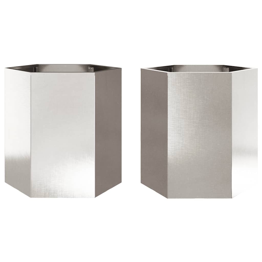 Vidaxx plantekasser 2 stk sekskant 46x40x45 cm rustfrit stål