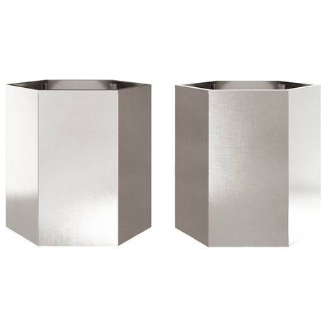 Vidaxx plantekasser 2 stk sekskant 46x40x45 cm rustfrit stål