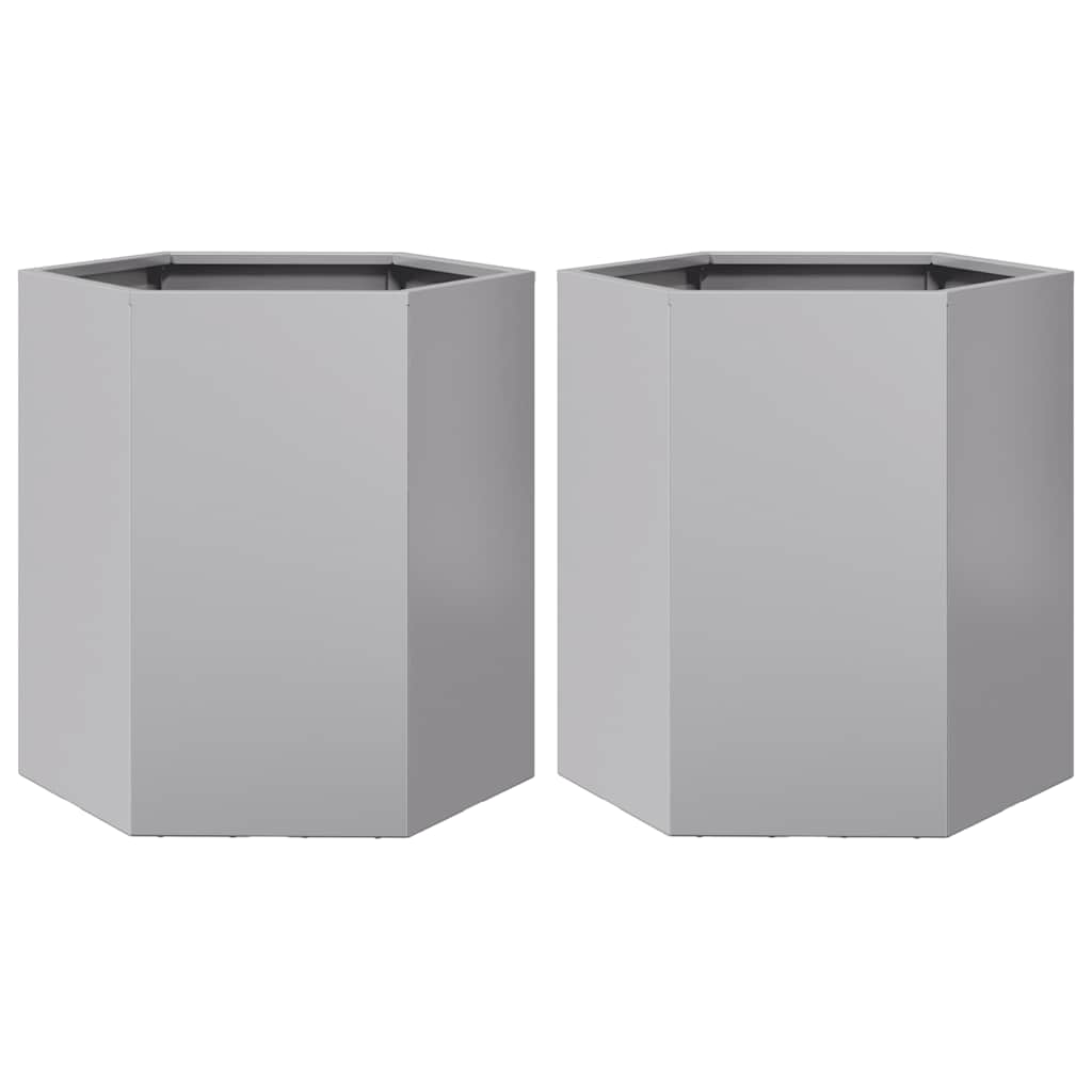 Vidaxx plantekasser 2 stk sekskant 46x40x45 cm galvaniseret stål