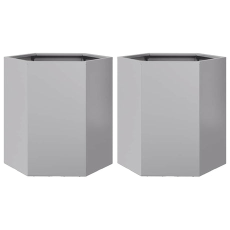 Vidaxx plantekasser 2 stk sekskant 46x40x45 cm galvaniseret stål