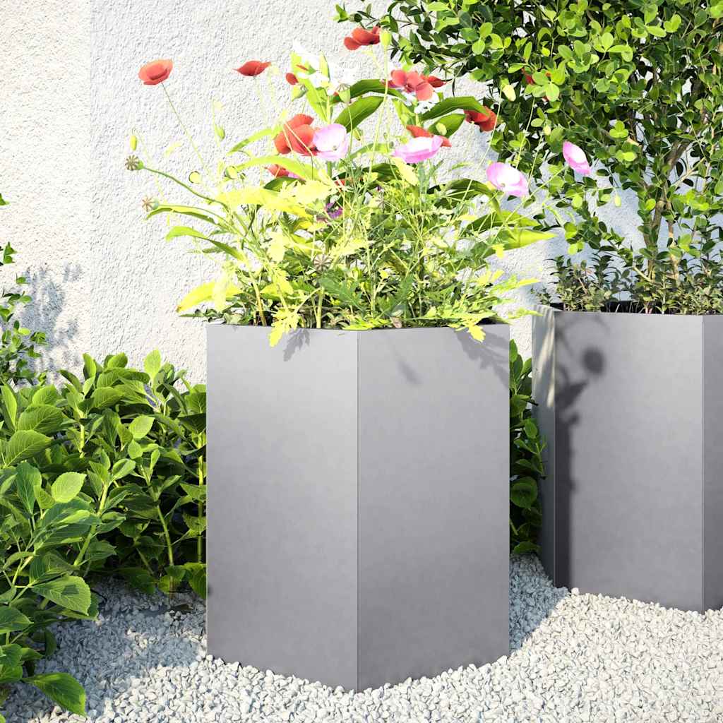 Vidaxx plantekasser 2 stk sekskant 46x40x45 cm galvaniseret stål