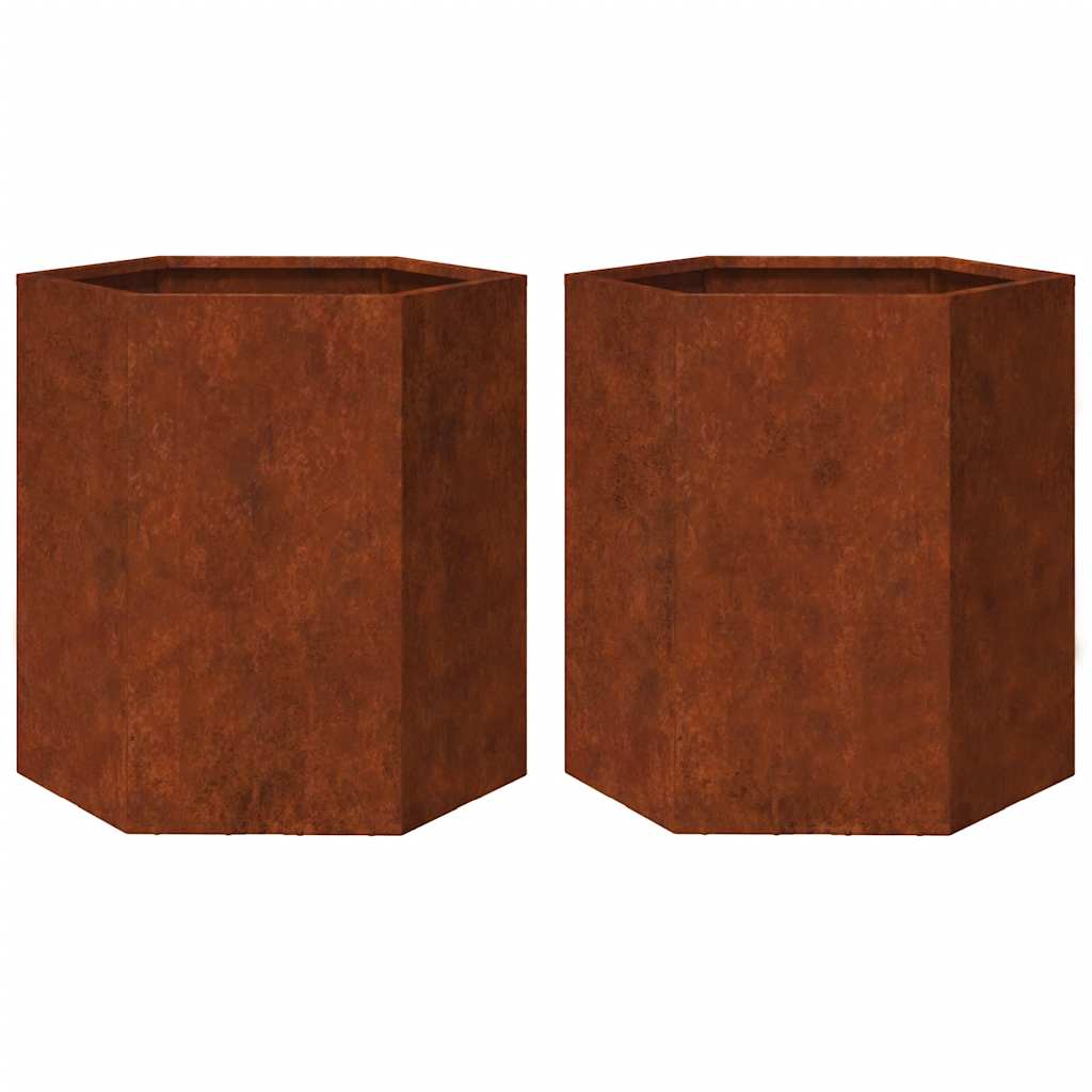 Vidaxx plantekasser 2 stk sekskant 46x40x45 cm vejrbestandigt stål