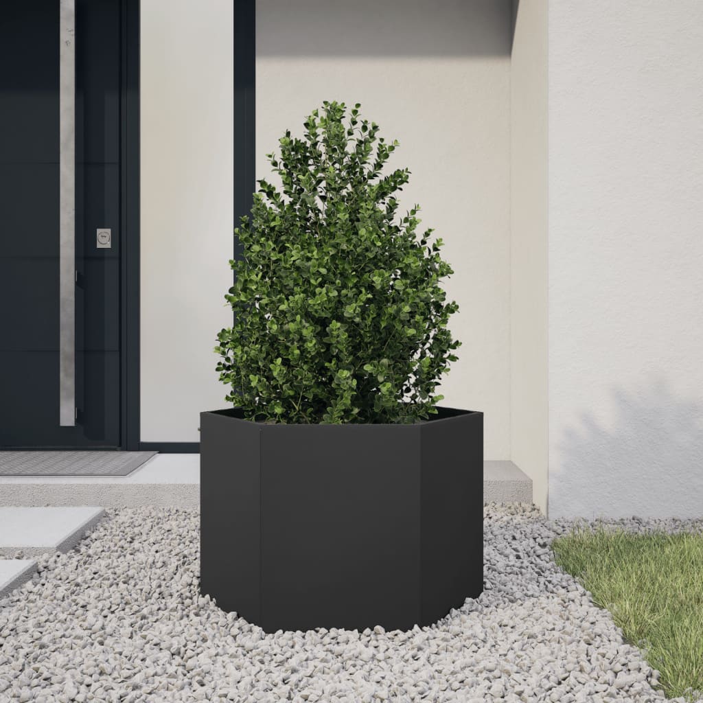 Vidaxx plantekasse sekskant 69x60x45 cm stål sort