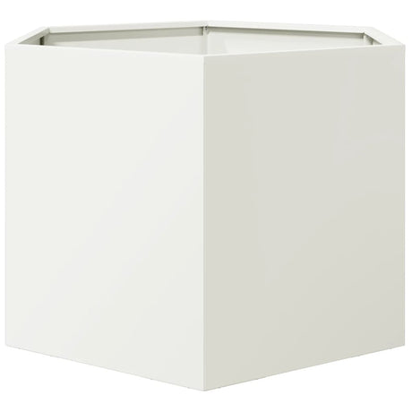 Vidaxx plantekasse sekskant 69x60x45 cm stål hvid