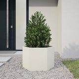 Vidaxx plantekasse sekskant 69x60x45 cm stål hvid