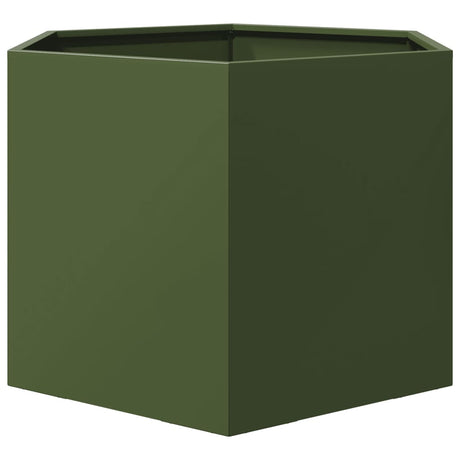 Vidaxx plantekasse sekskant 69x60x45 cm stål olivengrøn