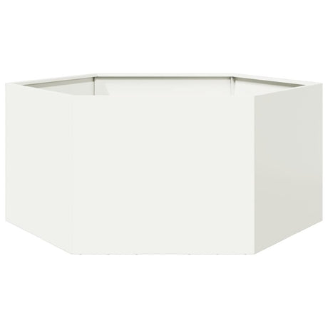 Vidaxx plantekasse sekskant 104x90x45 cm stål hvid