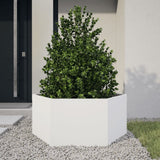 Vidaxx plantekasse sekskant 104x90x45 cm stål hvid