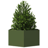 Vidaxx plantekasse sekskant 104x90x45 cm stål olivengrøn