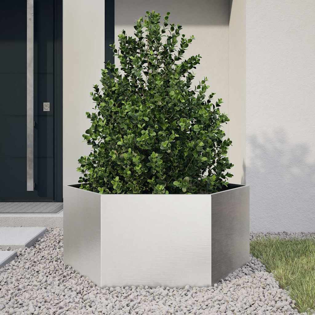 Vidaxx plantekasse sekskant 104x90x45 cm rustfrit stål