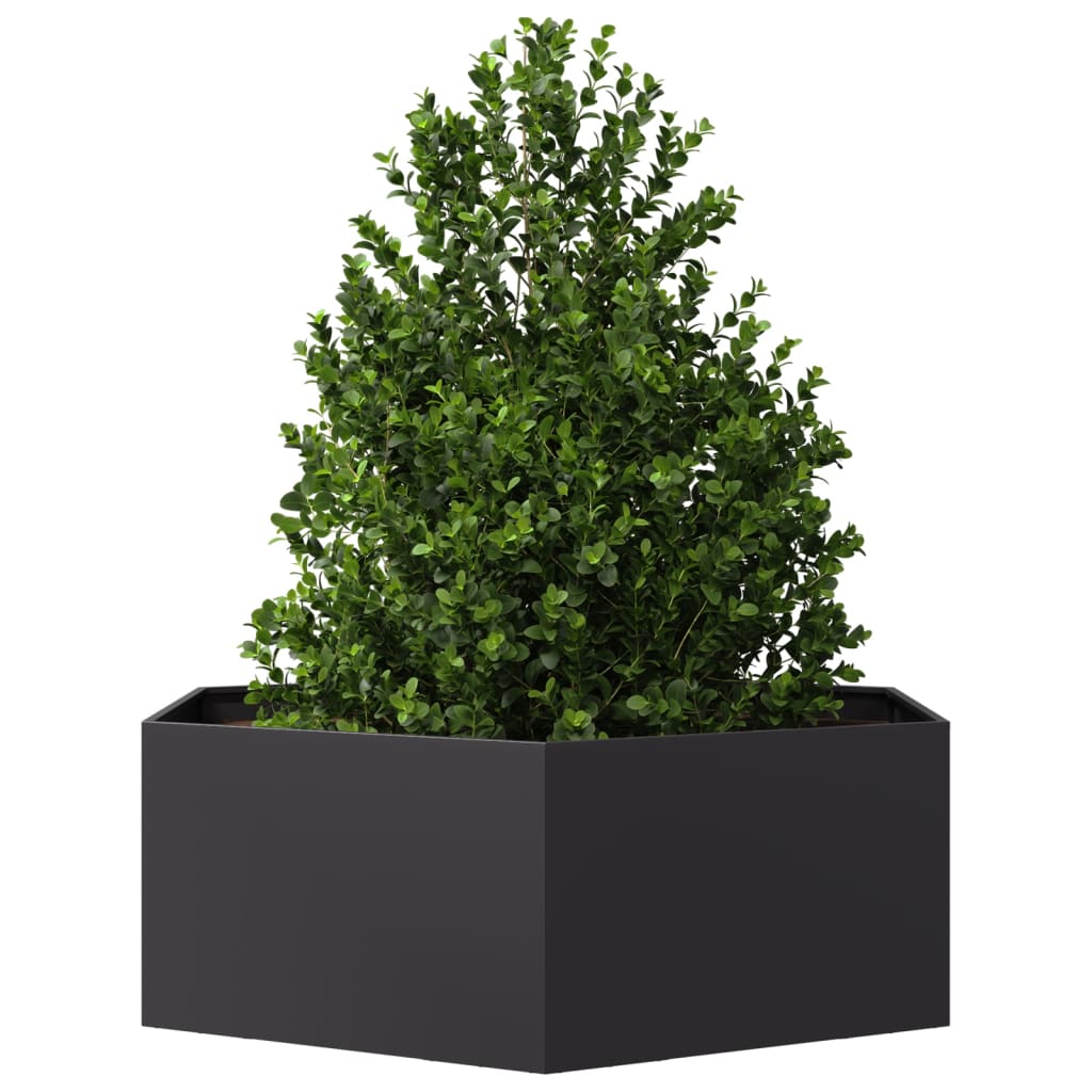 Vidaxx plantekasse sekskant 138x120x45 cm stål sort