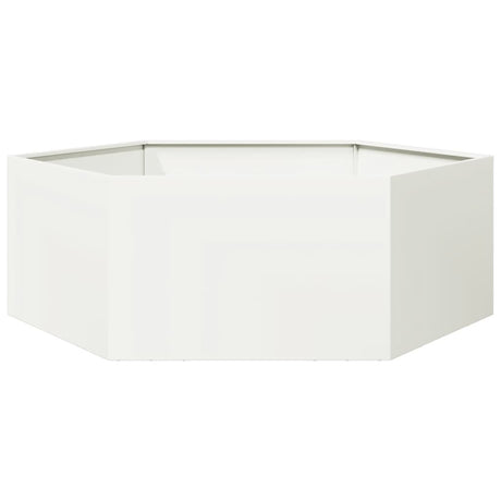Vidaxx plantekasse sekskant 138x120x45 cm stål hvid