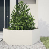 Vidaxx plantekasse sekskant 138x120x45 cm stål hvid