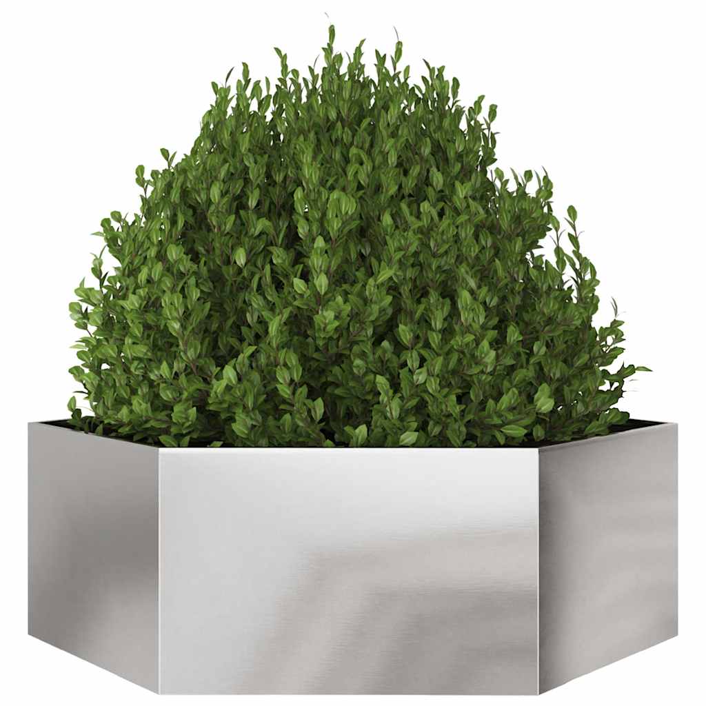 Vidaxx plantekasse sekskant 138x120x45 cm rustfrit stål