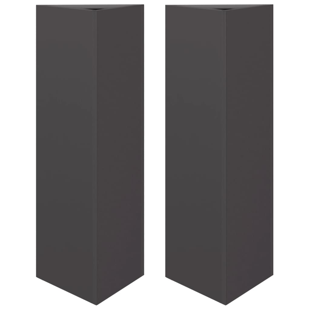 Vidaxx plantekasser 2 stk trekant 30x26x75 cm stål sort