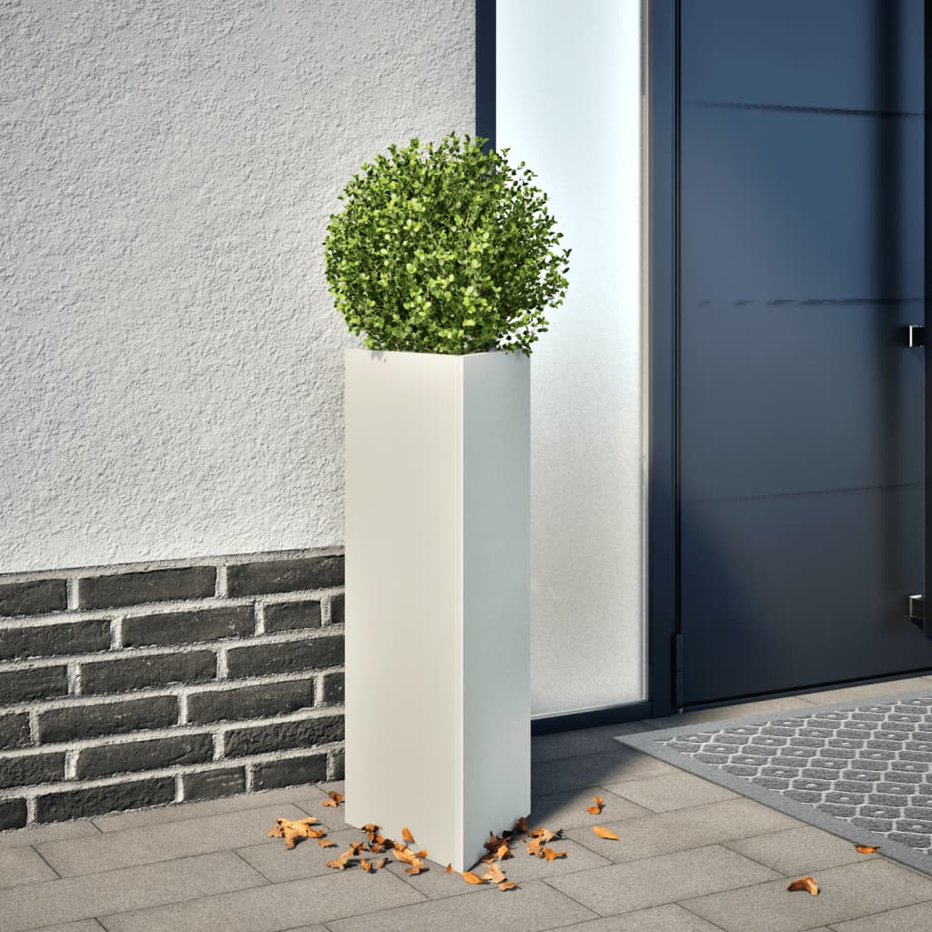 Vidaxx plantekasse trekant 30x26x75 cm stål hvid