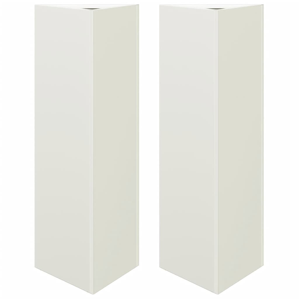 Vidaxx plantekasser 2 stk trekant 30x26x75 cm stål hvid