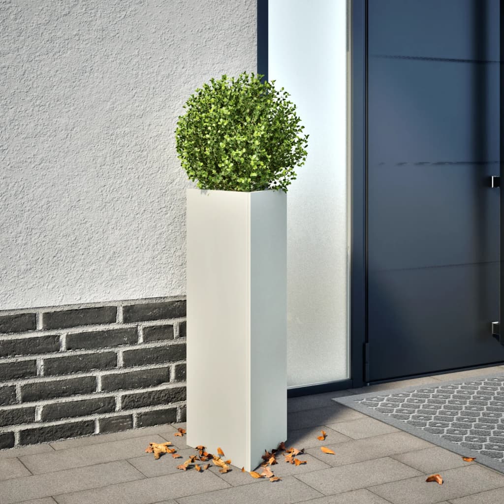 Vidaxx plantekasser 2 stk trekant 30x26x75 cm stål hvid