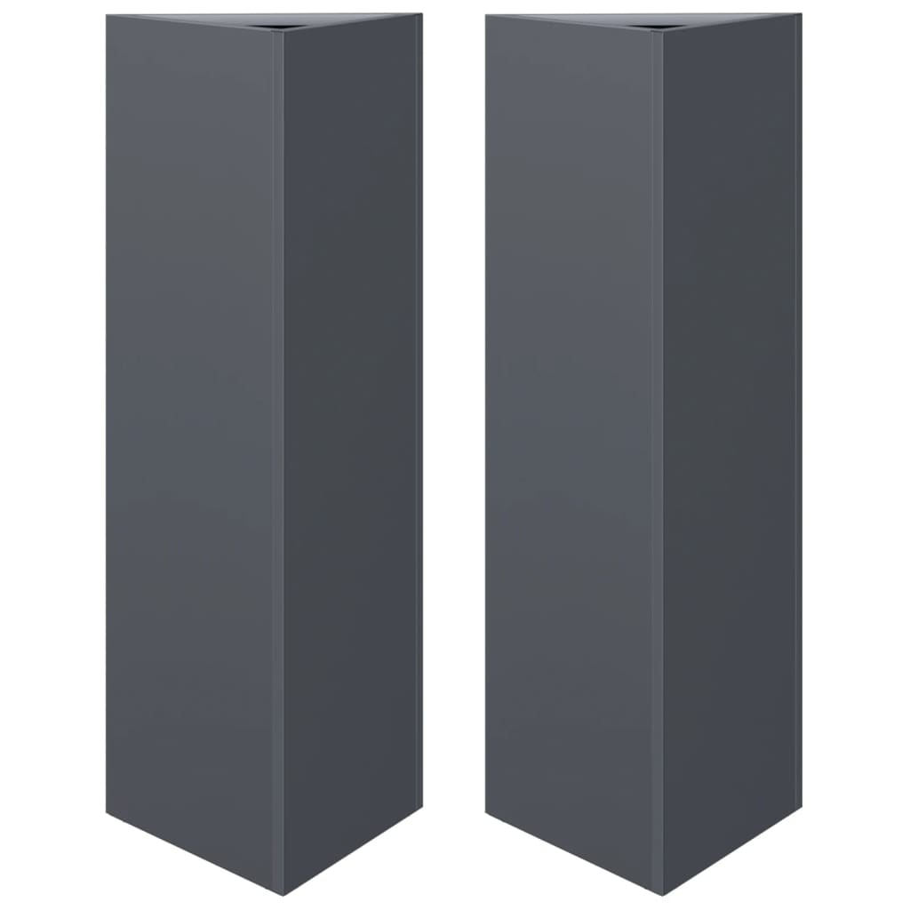 Vidaxx plantekasser 2 stk trekant 30x26x75 cm stål antracit