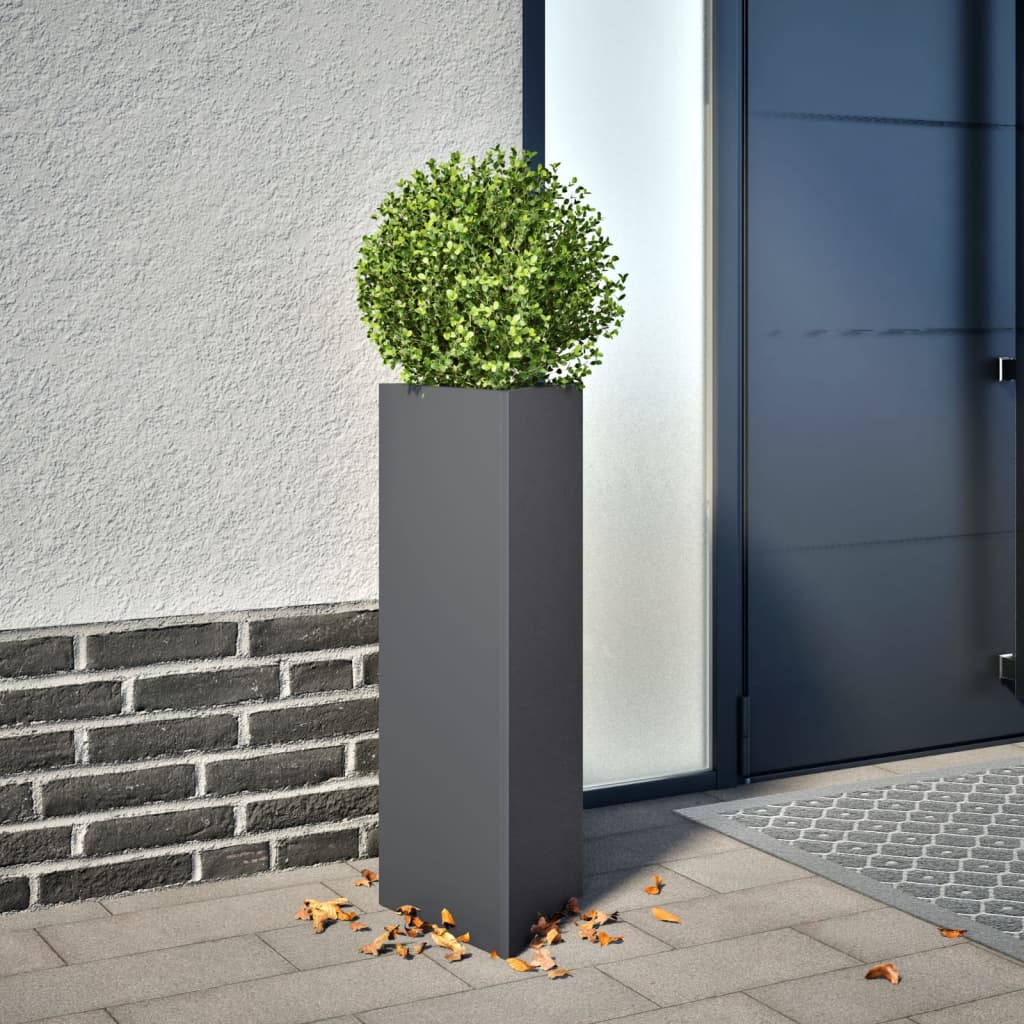 Vidaxx plantekasser 2 stk trekant 30x26x75 cm stål antracit