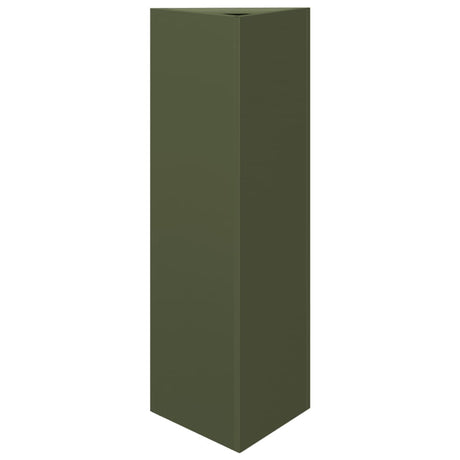 Vidaxx plantekasse trekant 30x26x75 cm stål olivengrøn