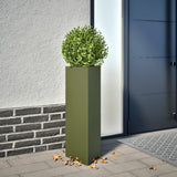 Vidaxx plantekasse trekant 30x26x75 cm stål olivengrøn