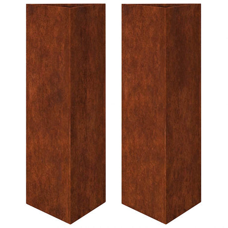 Vidaxx plantekasser 2 stk trekantede 30x26x75 cm vejrbestandigt stål