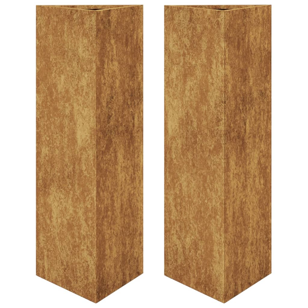 Vidaxx plantekasser 2 stk trekantede 30x26x75 cm vejrbestandigt stål