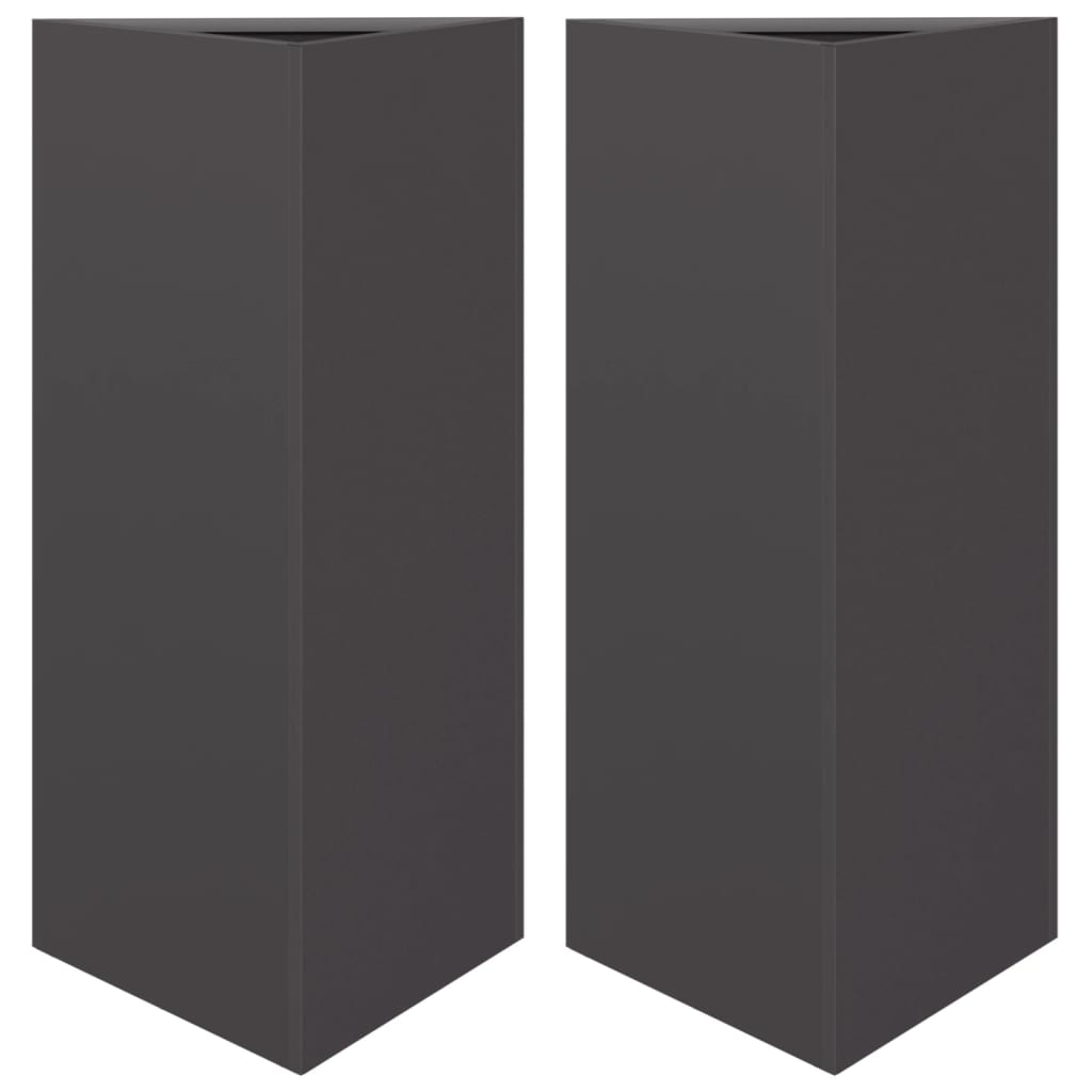 Vidaxx plantekasser 2 stk trekant 40x34,5x70 cm stål sort