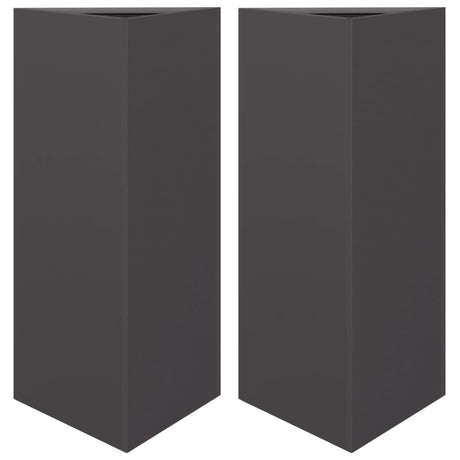 Vidaxx plantekasser 2 stk trekant 40x34,5x70 cm stål sort