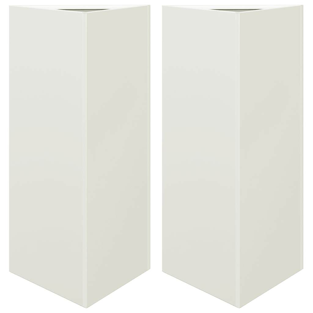 Vidaxx plantekasser 2 stk trekant 40x34,5x70 cm stål hvid