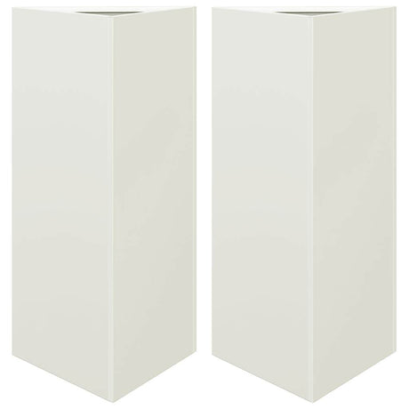 Vidaxx plantekasser 2 stk trekant 40x34,5x70 cm stål hvid