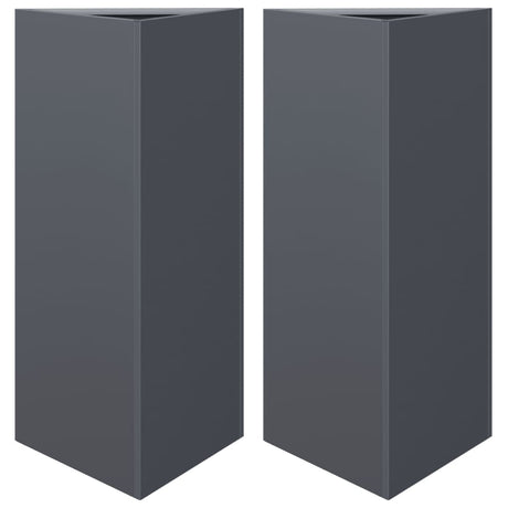 Vidaxx plantekasser 2 stk trekant 40x34,5x70 cm stål antracit