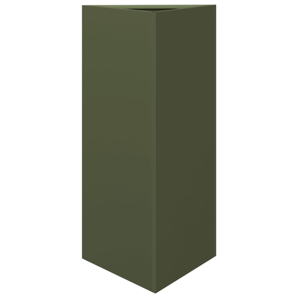 Vidaxx plantekasse trekant 40x34,5x70 cm stål olivengrøn