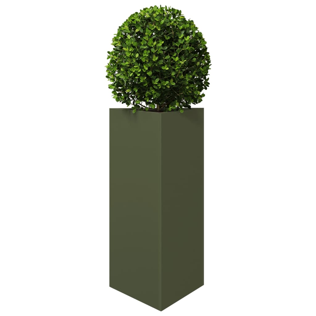 Vidaxx plantekasse trekant 40x34,5x70 cm stål olivengrøn