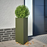 Vidaxx plantekasse trekant 40x34,5x70 cm stål olivengrøn