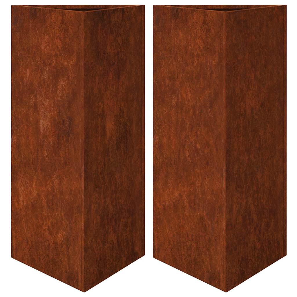Vidaxx plantekasser 2 stk trekant 40x40x75 cm vejrbestandigt stål