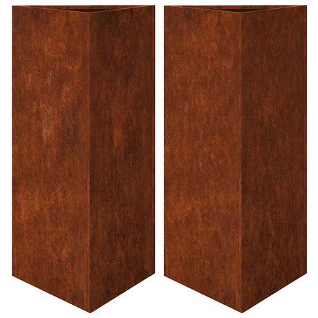 Vidaxx plantekasser 2 stk trekant 40x40x75 cm vejrbestandigt stål