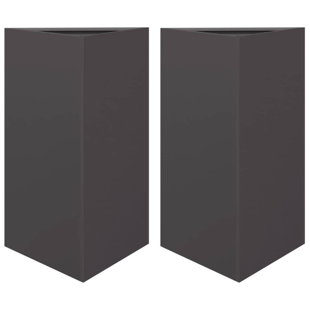 Vidaxx plantekasser 2 stk trekant 50x43x75 cm stål sort