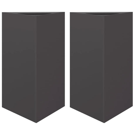 Vidaxx plantekasser 2 stk trekant 50x43x75 cm stål sort