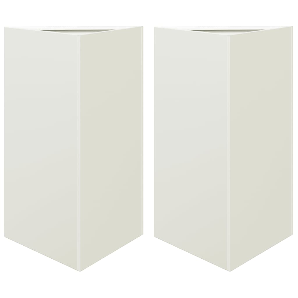Vidaxx plantekasser 2 stk trekant 50x43x75 cm stål hvid