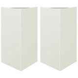 Vidaxx plantekasser 2 stk trekant 50x43x75 cm stål hvid