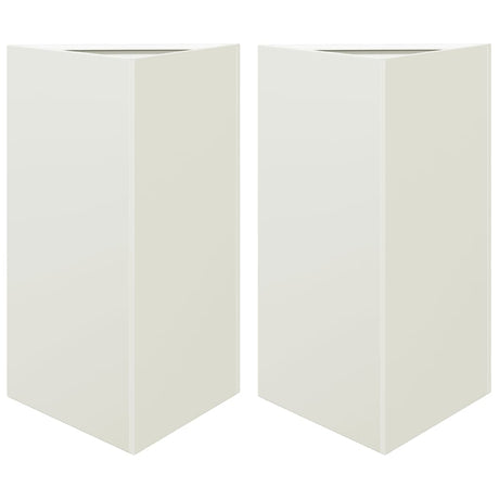 Vidaxx plantekasser 2 stk trekant 50x43x75 cm stål hvid
