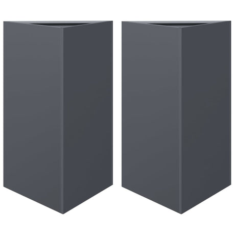Vidaxx plantekasser 2 stk trekant 50x43x75 cm stål antracit
