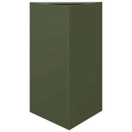 Vidaxx plantekasse trekant 50x43x75 cm stål olivengrøn