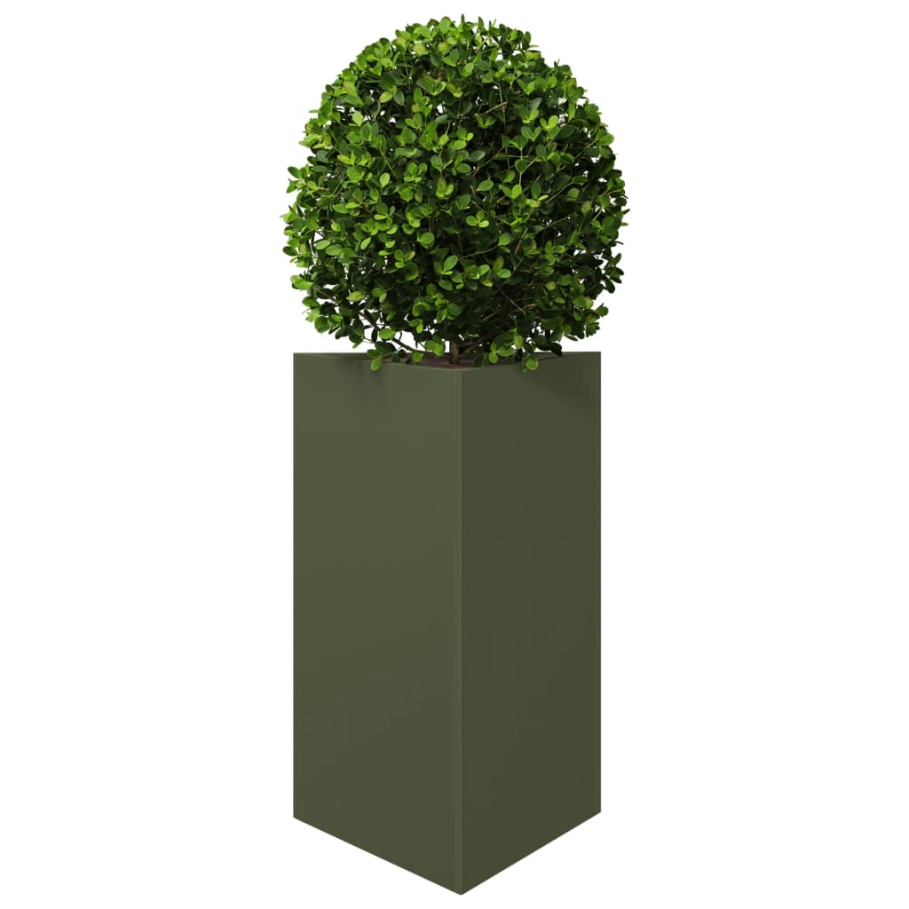 Vidaxx plantekasse trekant 50x43x75 cm stål olivengrøn
